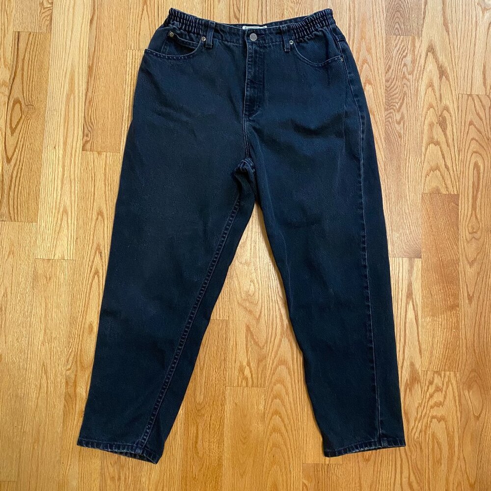 Vintage 100% cotton L.L. Bean mom jeans high waisted elastic sides